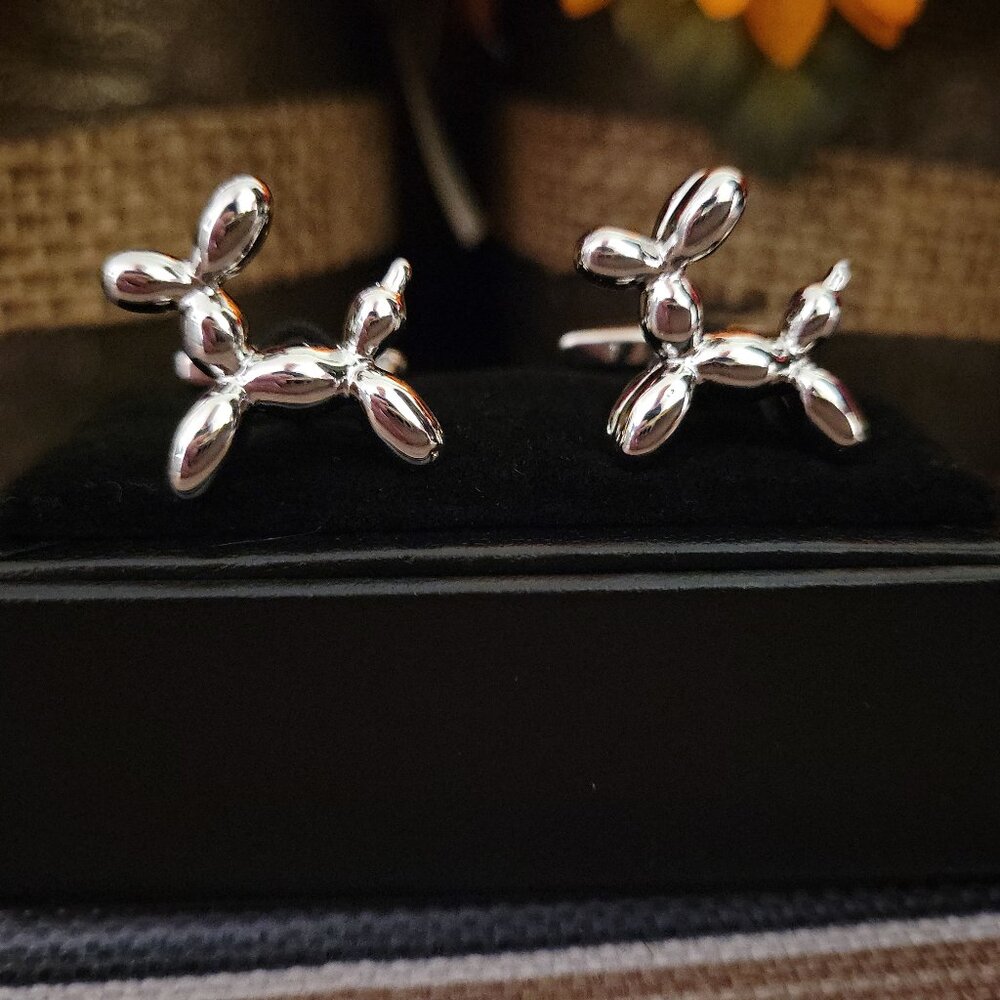 Balloon Dog Cufflinks Brand New w/ Display/Storage Box UNISEX - Picture 3 of 5